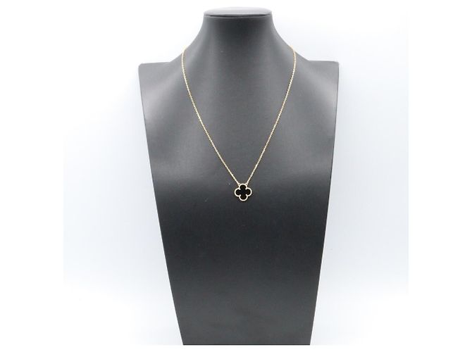 Collana Van Cleef & Arpels Vintage Alhambra Onyx Nero D'oro - vista 6