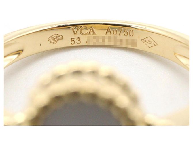 Van Cleef & Arpels Vintage Alhambra Ring aus Perlmutt Weiß Golden - Ansicht 4
