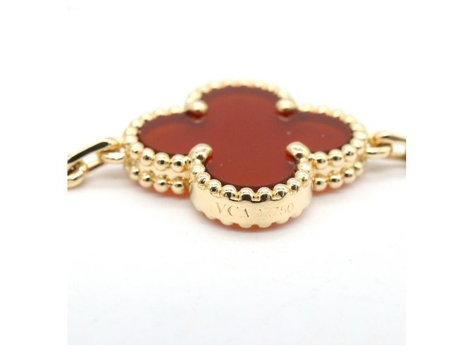 Van Cleef & Arpels Vintage Alhambra Armband aus Karneol Rot Golden - Ansicht 3