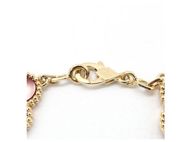 Van Cleef & Arpels Vintage Alhambra Armband aus Karneol Rot Golden - Ansicht 4