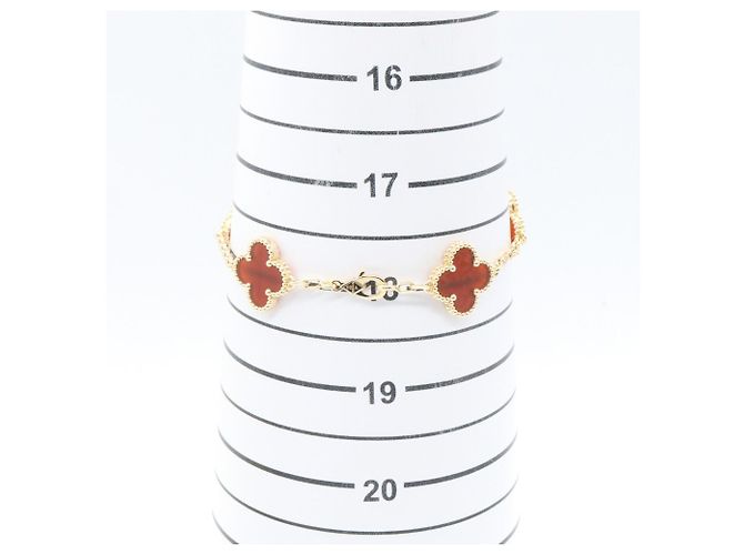 Van Cleef & Arpels Vintage Alhambra Armband aus Karneol Rot Golden - Ansicht 6
