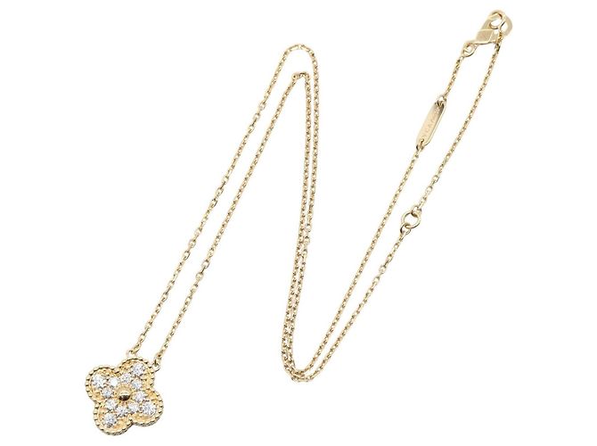 Collana Van Cleef & Arpels Vintage Alhambra Diamanti D'oro - vista 2