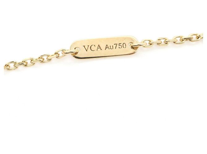 Collana Van Cleef & Arpels Vintage Alhambra Malachite D'oro Verde - vista 3
