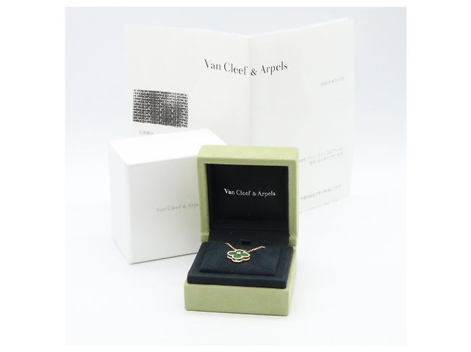Collana Van Cleef & Arpels Vintage Alhambra Malachite e Diamanti D'oro Verde - vista 5