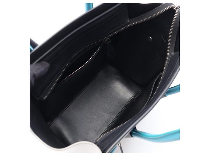 Céline Celine Luggage Micro Shopper Tote Bag Braun Schwarz Blau - Ansicht 3