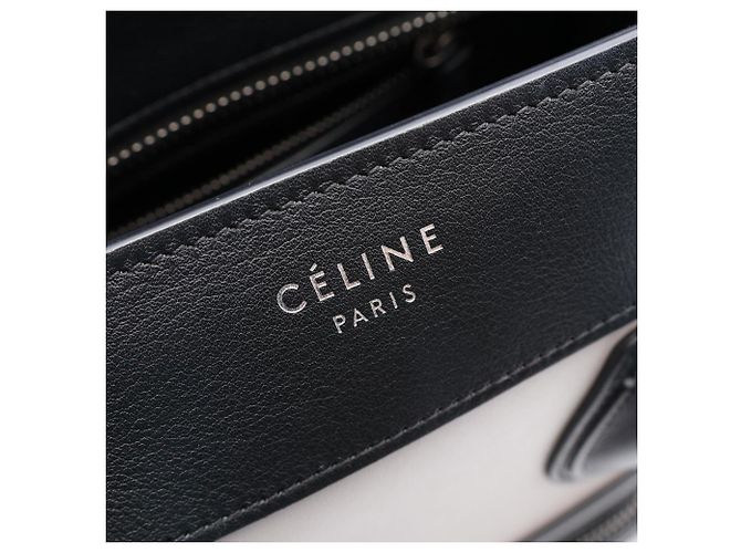 Céline Celine Luggage Micro Shopper Tote Bag Braun Schwarz Blau - Ansicht 4