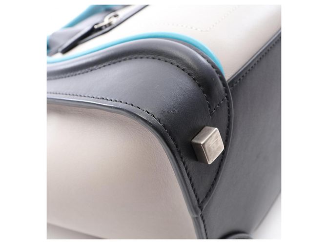 Céline Celine Luggage Micro Shopper Tote Bag Braun Schwarz Blau - Ansicht 6
