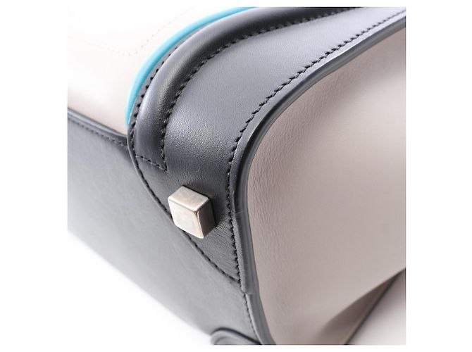 Céline Celine Luggage Micro Shopper Tote Bag Braun Schwarz Blau - Ansicht 7