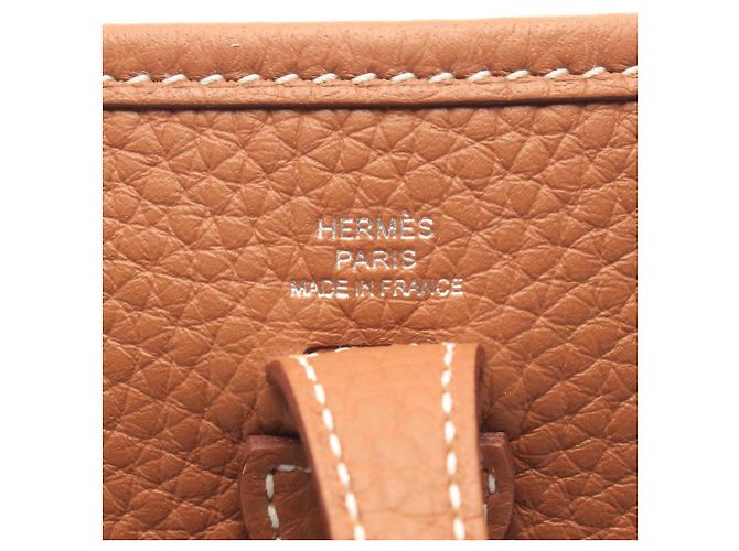 Hermès Borsa a tracolla Hermes Evelyne TPM Gold Marrone - vista 4