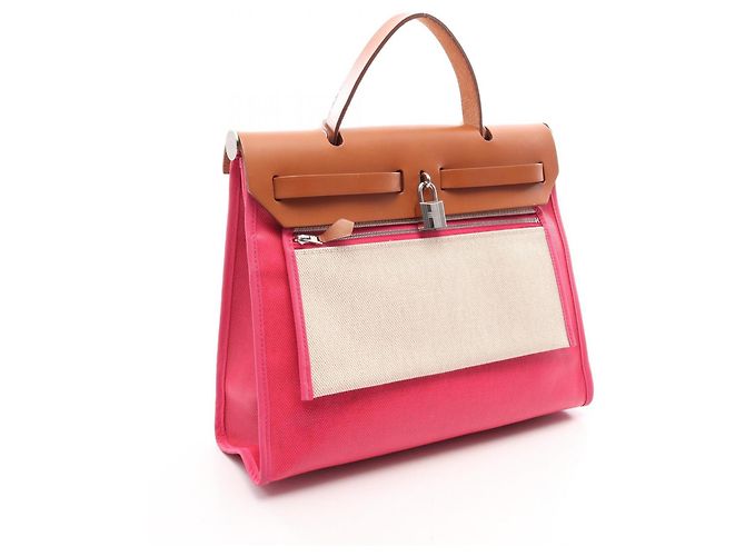Hermès Hermes Herbag Zip PM Bolso de mano 2-Way Castaño Rosa - vista 2