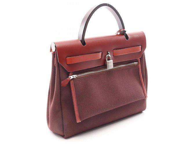 Hermès Borsa Hermes Herbag Zip PM in Bordeaux Bordò - vista 2
