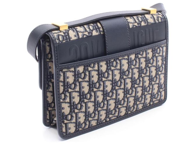 Borsa a tracolla Christian Dior Dior 30 Montaigne Beige Blu navy - vista 2