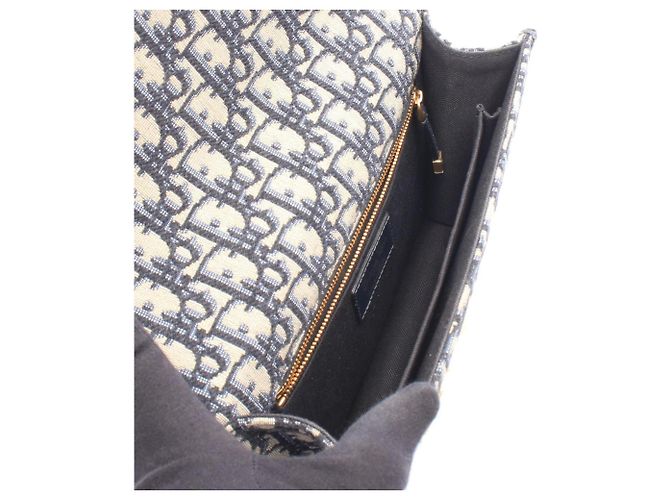 Borsa a tracolla Christian Dior Dior 30 Montaigne Beige Blu navy - vista 3