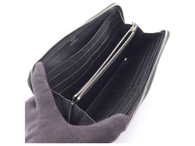 Hermès Portafoglio lungo classico rotondo Hermes Azap Nero - vista 3