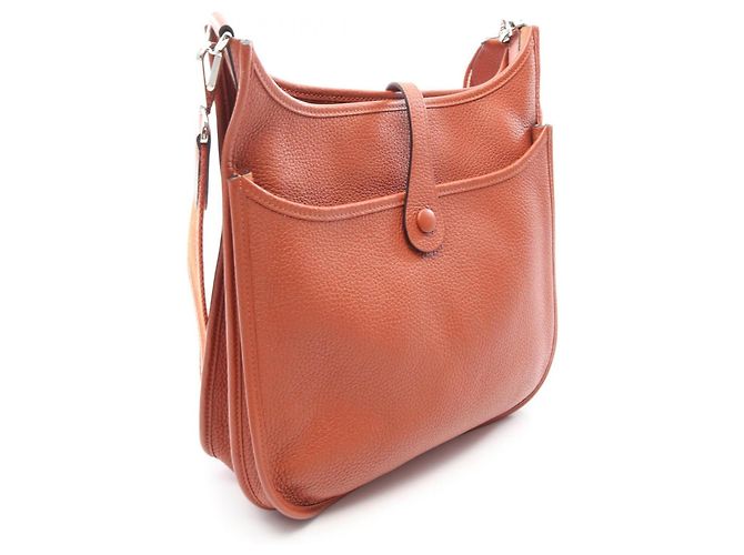 Hermès Borsa a tracolla Hermes Evelyne 3 Trois PM Brick Marrone - vista 2