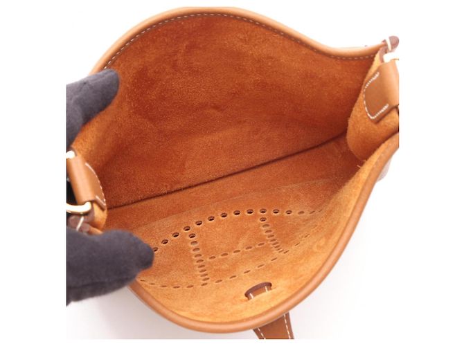Hermès Borsa a tracolla Hermes Evelyne 23 Gold Marrone - vista 3