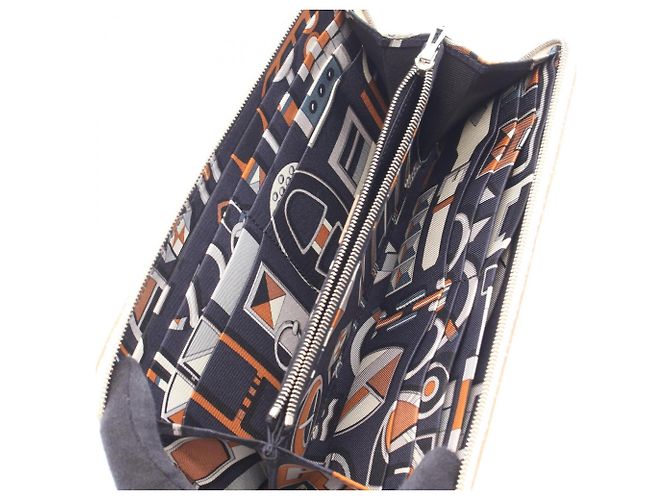 Hermès Portafoglio lungo in seta Hermes Azap Crudo - vista 3
