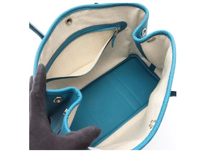 Hermès Borsa Tote Hermes Garden Party TPM Verde - vista 3