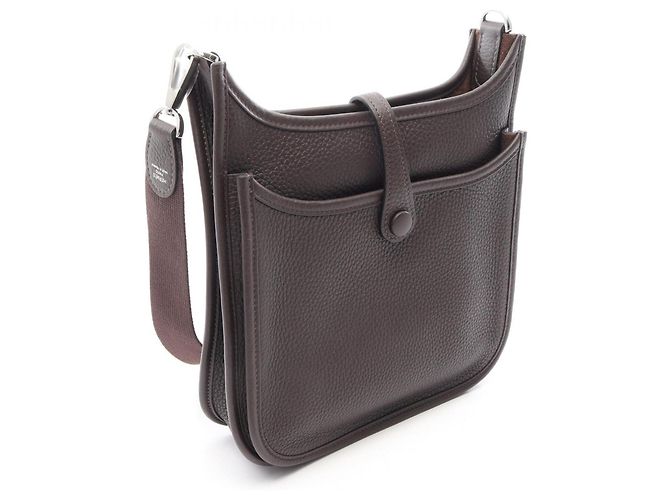 Hermès Borsa a tracolla Hermes Evelyne 3 23 Ebene Marrone - vista 2