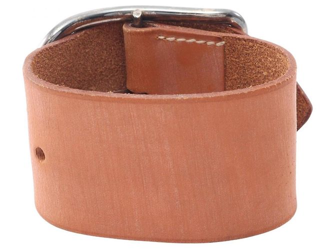 Hermès Brazalete Rígido Hermes Api GM de Piel Castaño - vista 2