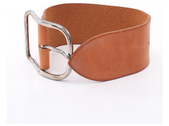 Hermès Brazalete Rígido Hermes Api GM de Piel Castaño - vista 3