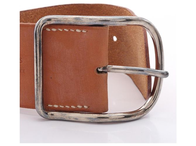 Hermès Brazalete Rígido Hermes Api GM de Piel Castaño - vista 6