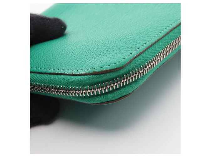 Hermès Hermes Azap Long Mint Round Geldbörse Grün - Ansicht 11