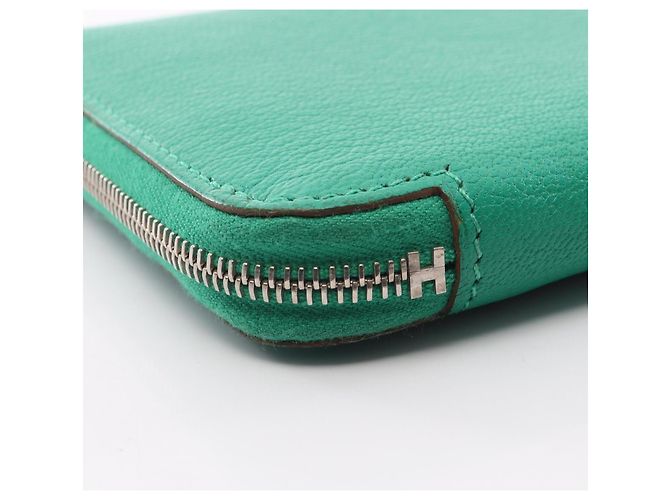 Hermès Hermes Azap Long Mint Round Geldbörse Grün - Ansicht 12