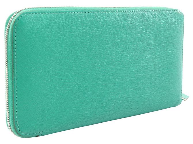 Hermès Hermes Azap Long Mint Round Geldbörse Grün - Ansicht 2