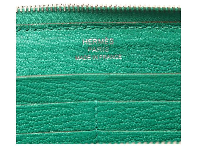Hermès Hermes Azap Long Mint Round Geldbörse Grün - Ansicht 4
