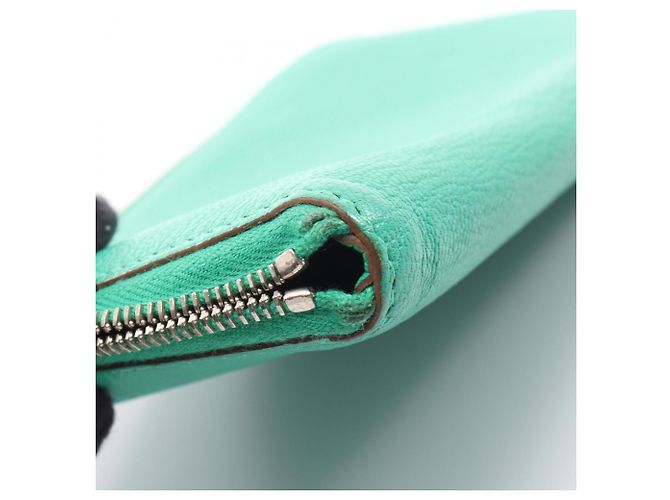 Hermès Hermes Azap Long Mint Round Geldbörse Grün - Ansicht 7