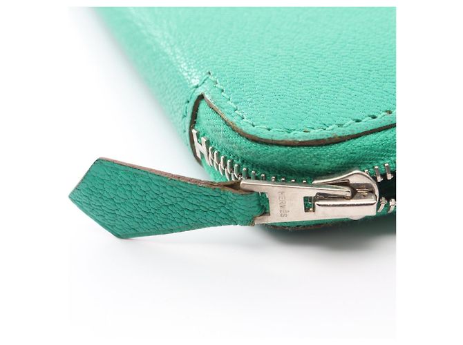 Hermès Hermes Azap Long Mint Round Geldbörse Grün - Ansicht 8