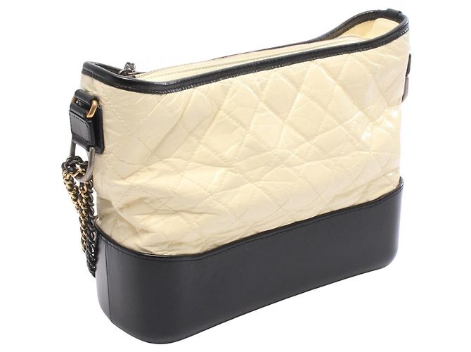 Borsa a tracolla Chanel Gabrielle de Large Hobo Nero Bianco - vista 2
