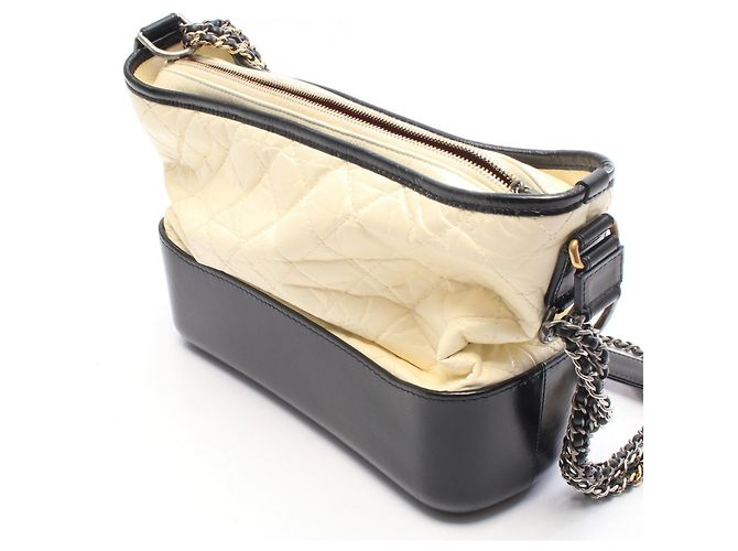 Borsa a tracolla Chanel Gabrielle de Large Hobo Nero Bianco - vista 6
