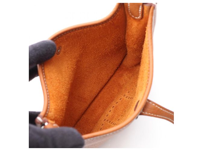 Hermès Borsa a tracolla Hermes Evelyne TPM Amazon Gold Marrone - vista 3