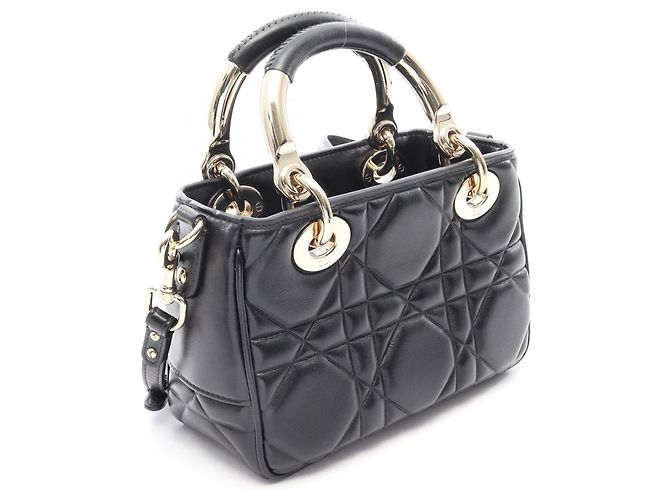 Christian Dior Lady 95.22 Mini Borsa a mano 2-Way Nero - vista 2