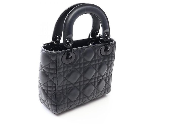 Borsa Christian Dior Lady Dior Mini Cannage Nero - vista 2