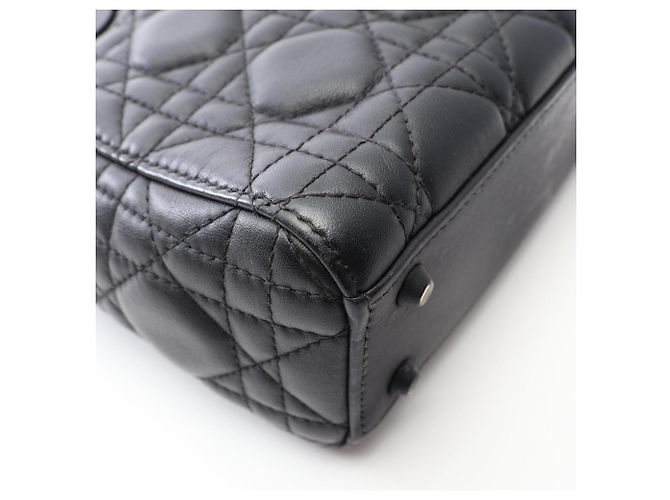 Borsa Christian Dior Lady Dior Mini Cannage Nero - vista 8