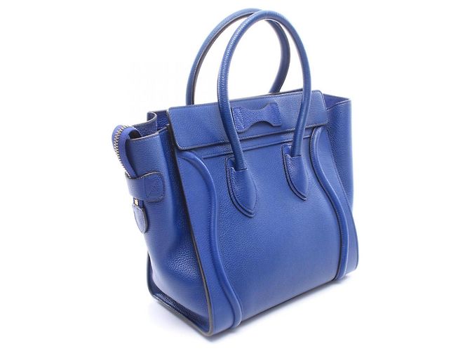 Céline Bolso Tote Celine Luggage Micro Shopper Azul - vista 2