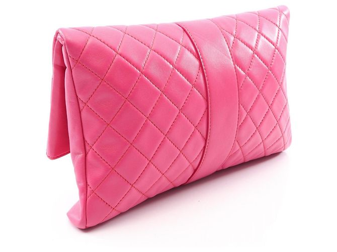 Chanel Matelassé Second Bag Clutch Handtasche Pink - Ansicht 2