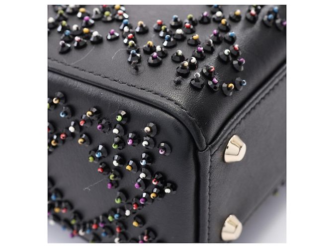 Christian Dior Lady Mini Beaded 2-Way Handbag Black Multiple colors - view 7