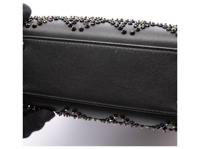 Christian Dior Lady Mini Beaded 2-Way Handbag Black Multiple colors - view 8