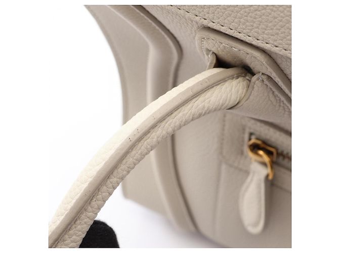 Céline Borsa Tote Celine Luggage Micro Shopper Bianco - vista 10