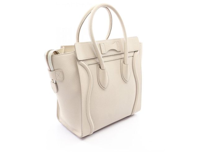 Céline Borsa Tote Celine Luggage Micro Shopper Bianco - vista 2