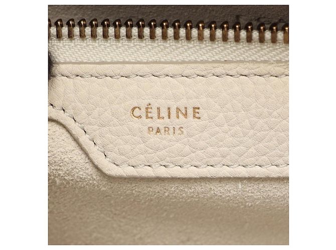 Céline Borsa Tote Celine Luggage Micro Shopper Bianco - vista 4