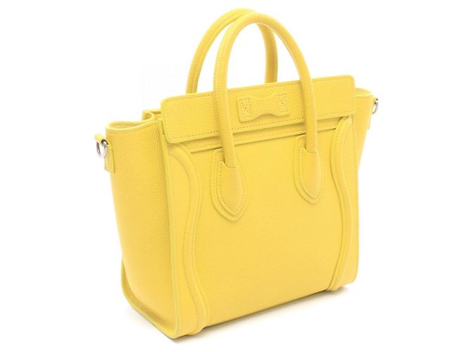 Céline Borsa a mano Celine Luggage Nano Shopper Giallo - vista 2