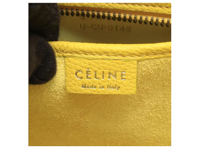 Céline Borsa a mano Celine Luggage Nano Shopper Giallo - vista 4