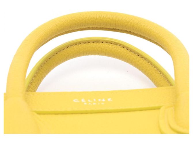 Céline Borsa a mano Celine Luggage Nano Shopper Giallo - vista 6