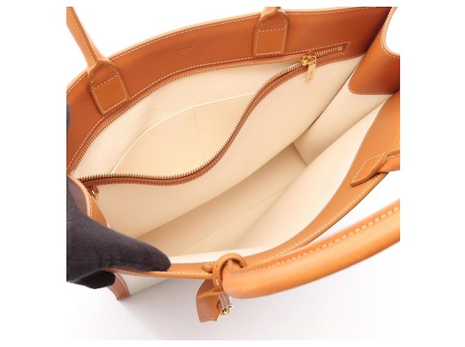 Céline Sac Cabas Vertical Large Celine Marron Blanc - vue 3