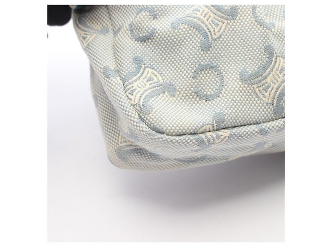 Céline Bolsa Celine Paris Macadam Branco Azul - vista 10